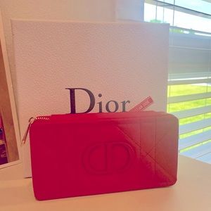 Christian Dior red makeup bag
